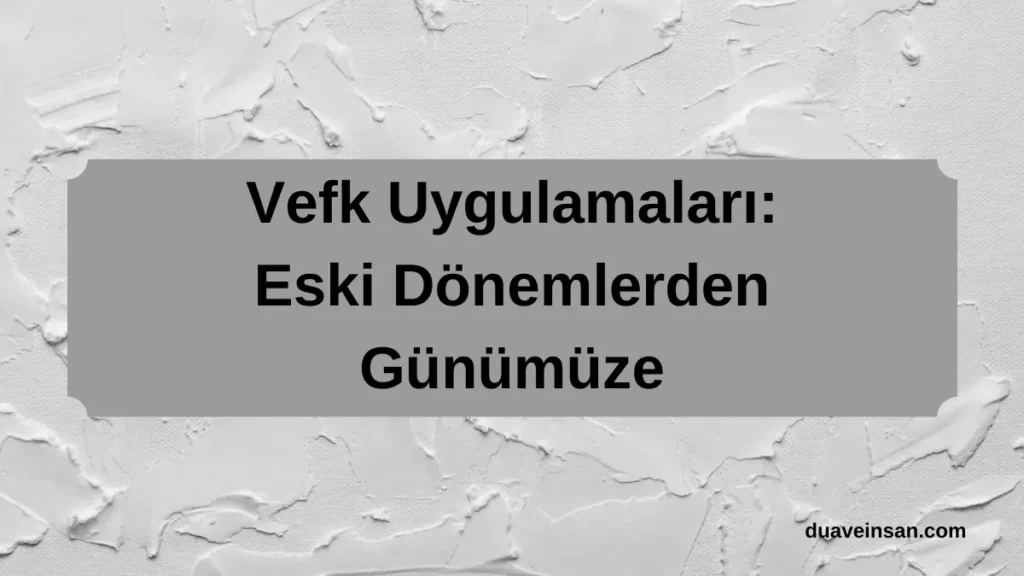 Vefk Uygulamaları