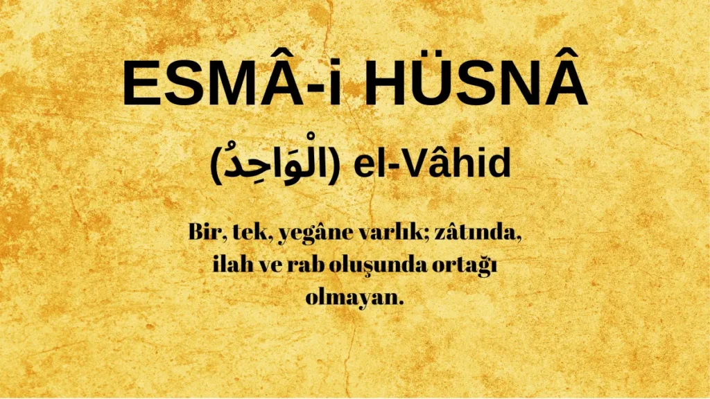 Esmaü’l Hüsna el-Vâhid (الْوَاحِدُ) İsm-i Şerifi Fazilet ve Anlamı